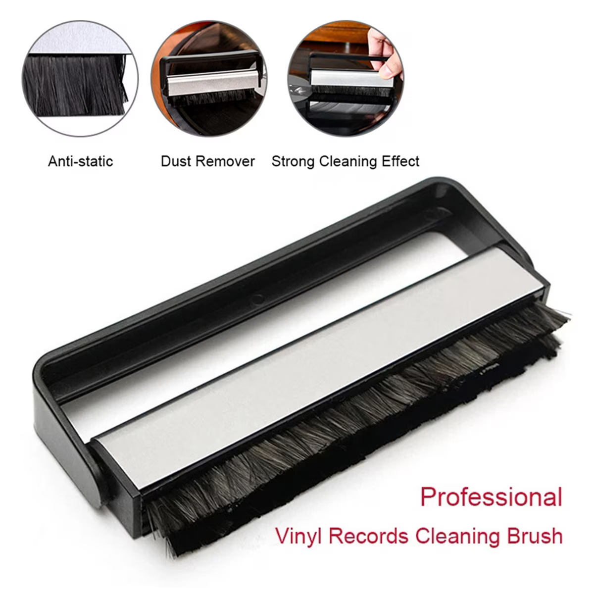 Anti-Static Vinyl Record Cleaner Brush