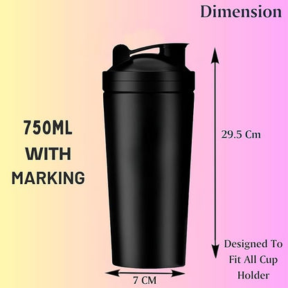 Stainless Steel Protein Shaker Bottle with Blender Mixer Ball