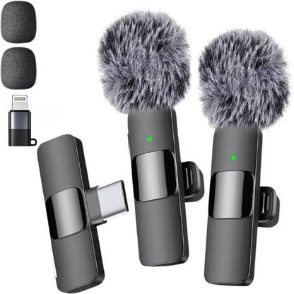 AI K9 Furry Dual Wireless Lavalier Microphone for Android iPhone