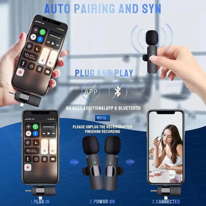 AI K9 Furry Dual Wireless Lavalier Microphone for Android iPhone