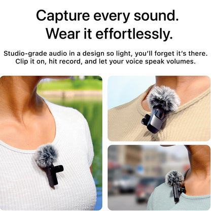 AI K9 Furry Dual Wireless Lavalier Microphone for Android iPhone