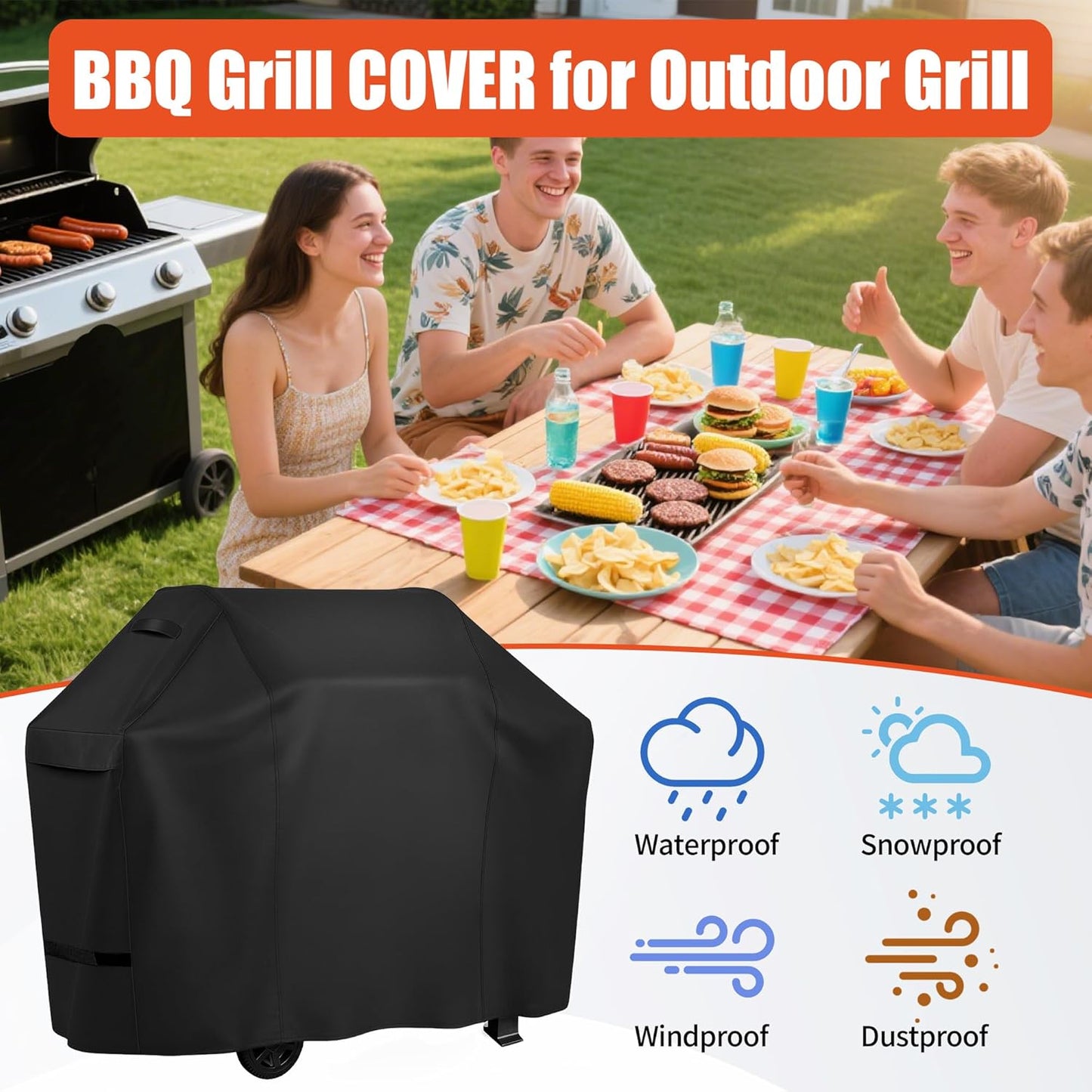 BBQ Grill Cover for Outdoor Grill
