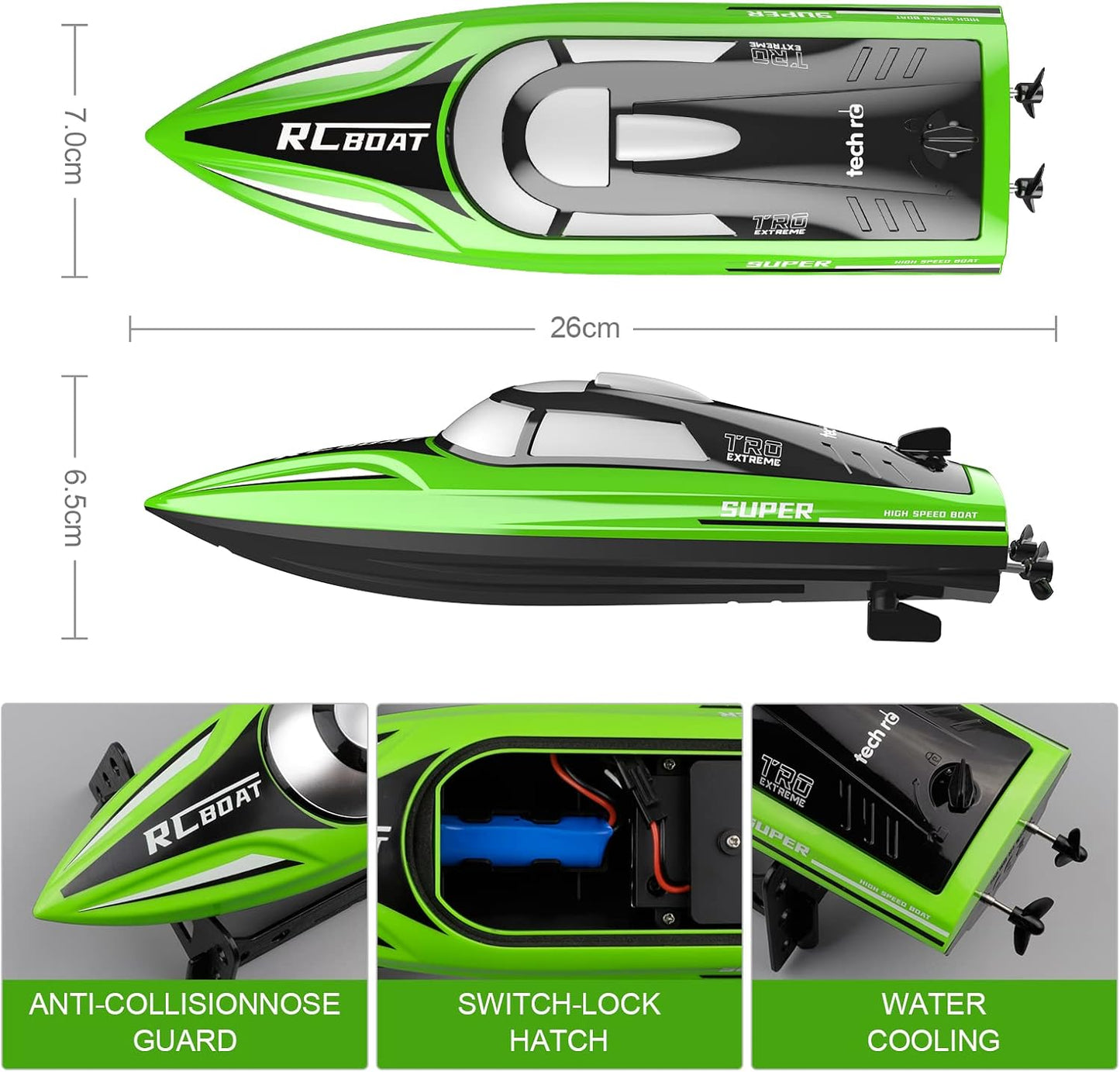 Rechargeable Remote Control Boat 2.4 Ghz