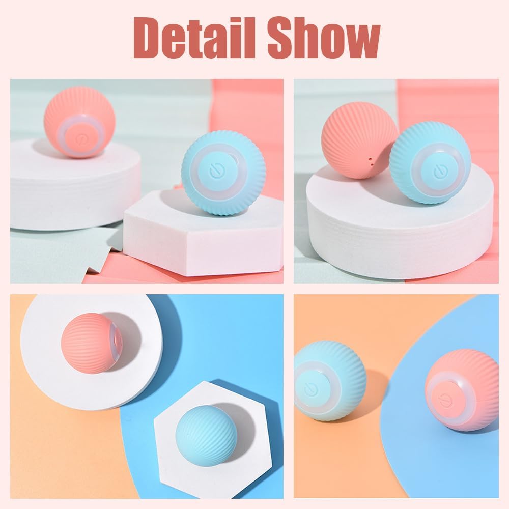 Interactive Cat Self-Rolling Ball with LED Light
