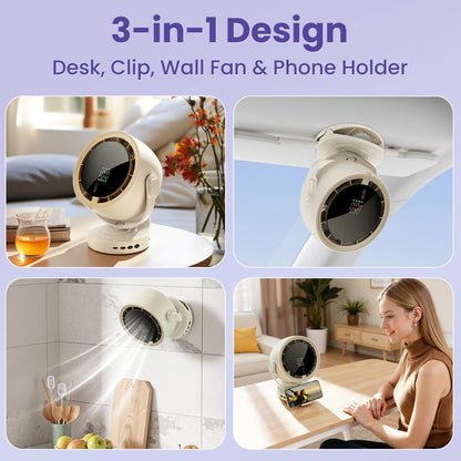 Desk Fans, Wall Mount 3-in-1 Design