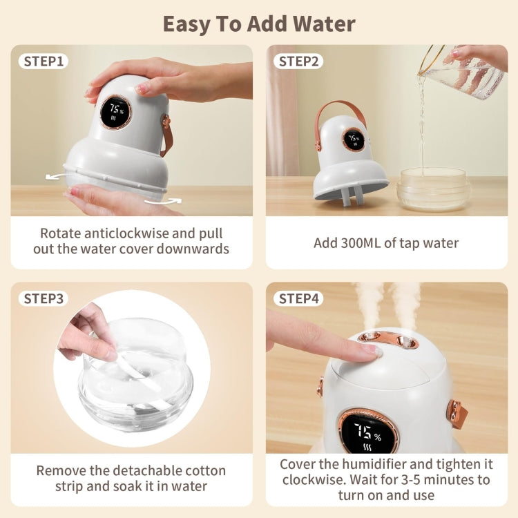 ICARERFAMILY® Hanging Double Spray Air Humidifier(Digital display)