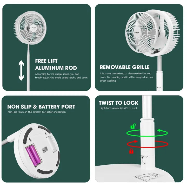 ICARER FAMILY® Foldable Fan with Light(4000mAh)
