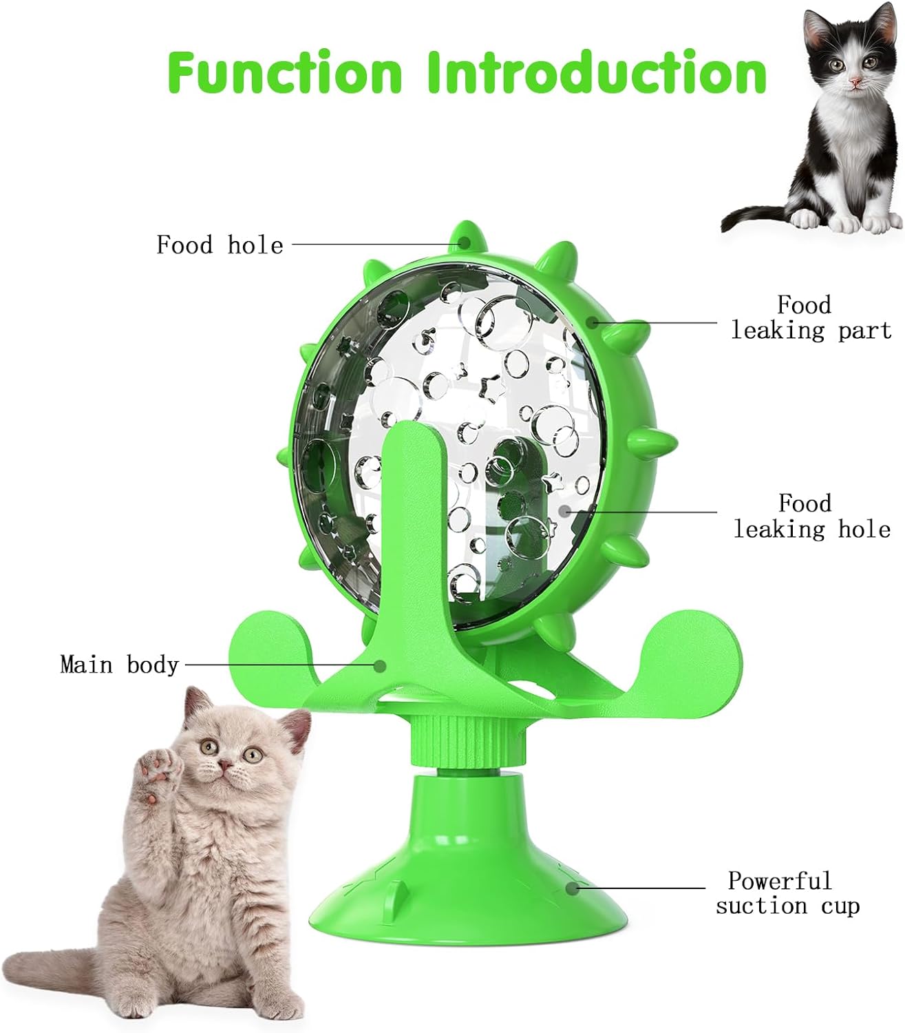 Food Throwing Toy with Hopper for Cats and Dogs