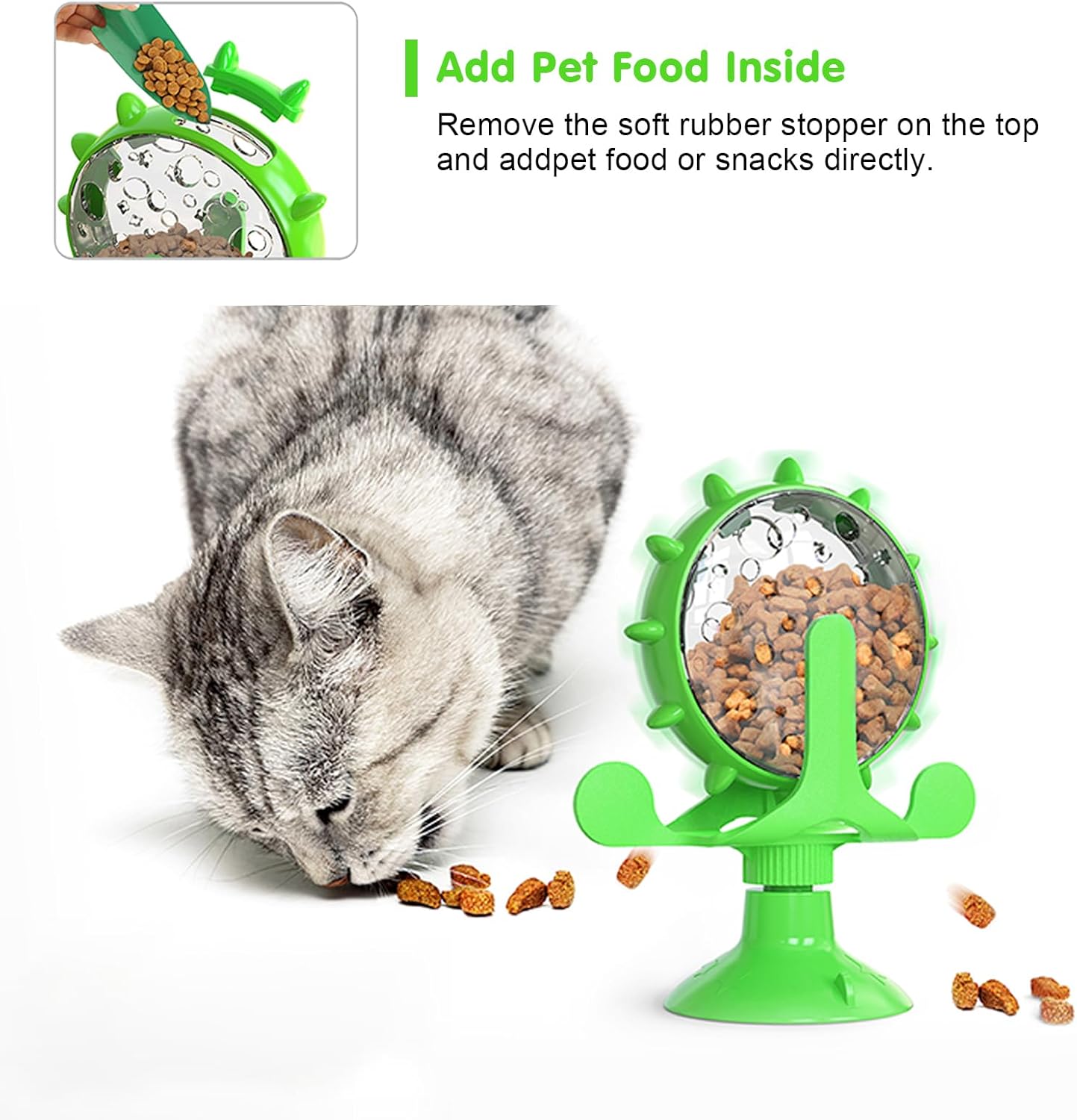 Food Throwing Toy with Hopper for Cats and Dogs