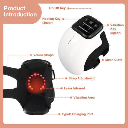 Cordless Knee Massager with Powerful Infrared Heating