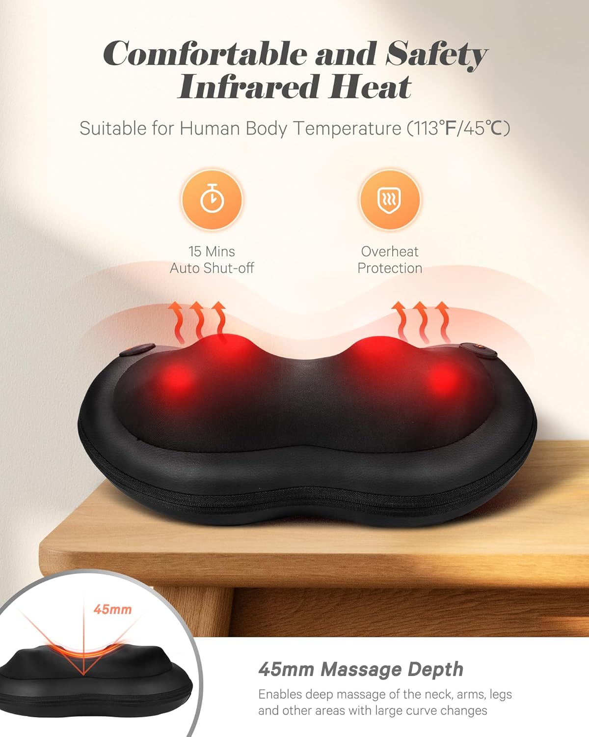 3D Shiatsu Massager Pillow