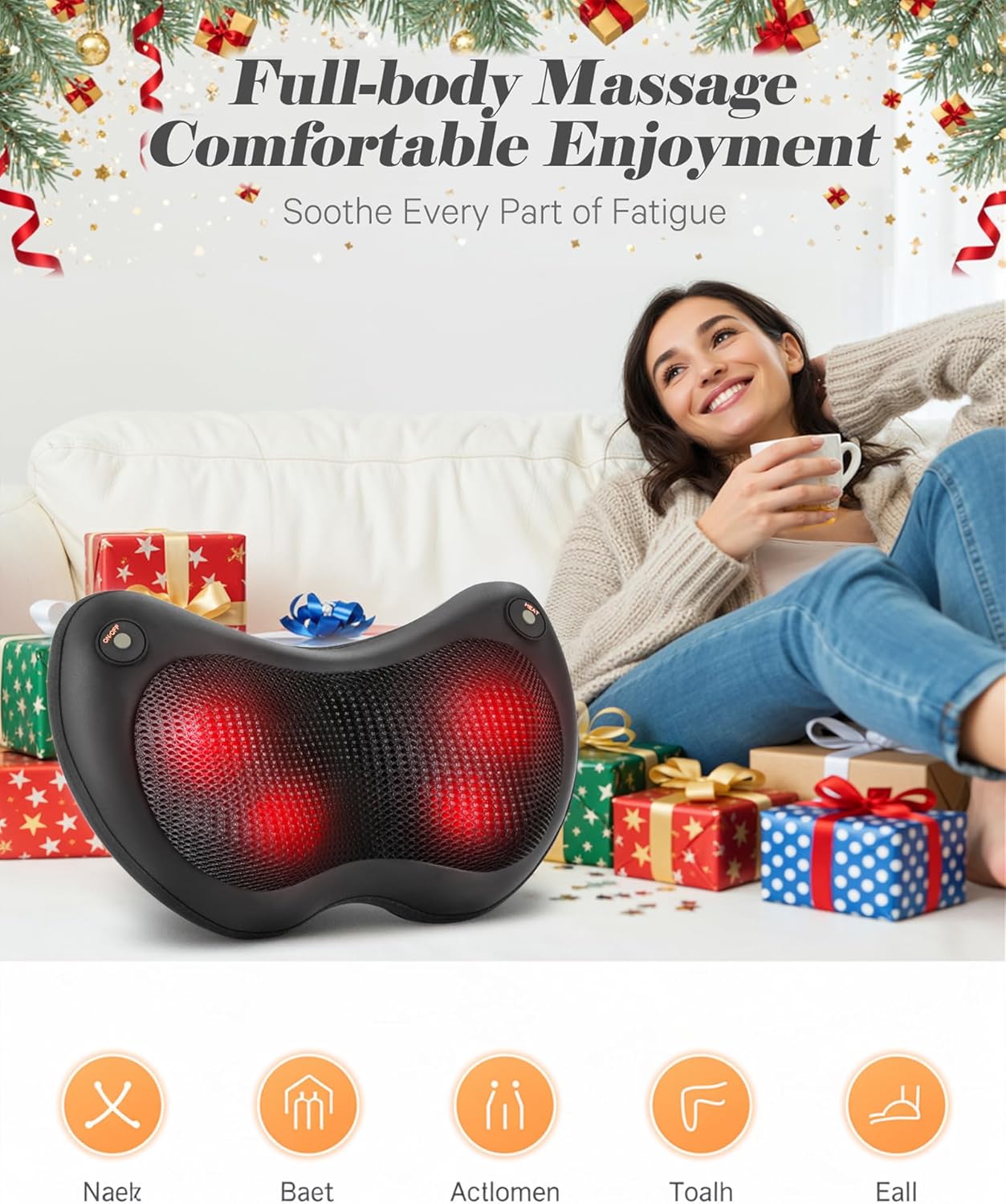 3D Shiatsu Massager Pillow