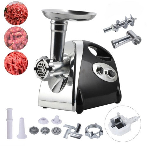 3-In-1 Electric Meat Grinder, Mincer and Sausage Maker 1800W - Black