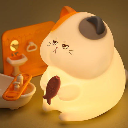 Cute Sad Cat Night Lamp for Kids