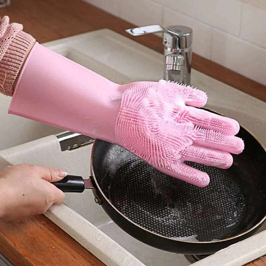 Silicone Cleaning Brush Gloves